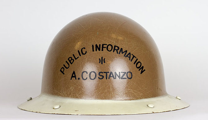 Safety helmet used by Anthony M. Costanzo